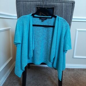 Perceptions Turquoise Open-Front Shrug